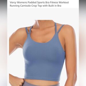 Workout tank top sports bra crop blue
